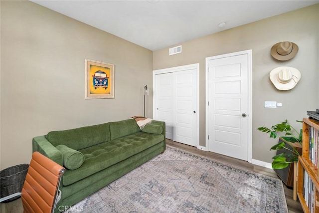 living room featuring hardwood / wood-style floors