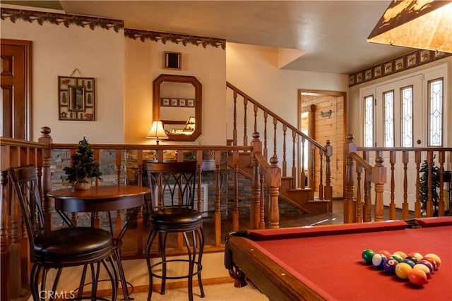 game room featuring pool table