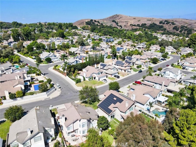 bird's eye view featuring a mountain view