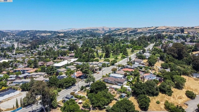 aerial view with a mountain view