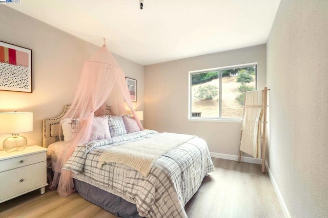 bedroom featuring light hardwood / wood-style flooring