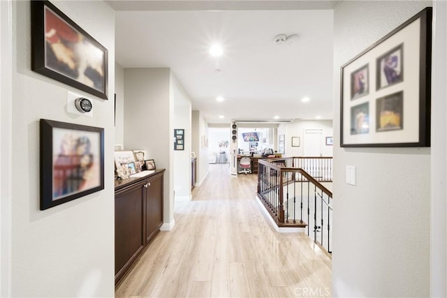 hall featuring light hardwood / wood-style floors