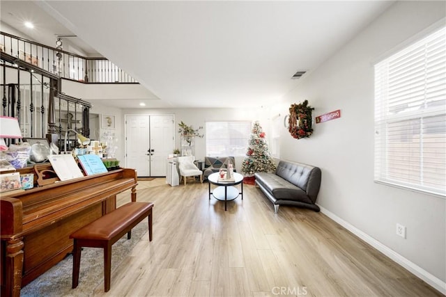 misc room featuring light hardwood / wood-style floors