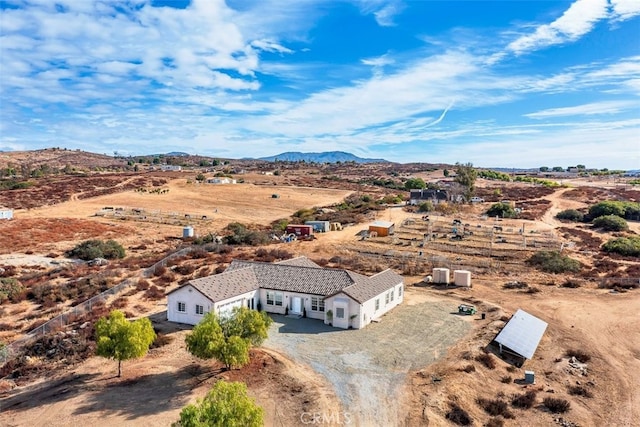 bird's eye view with a mountain view