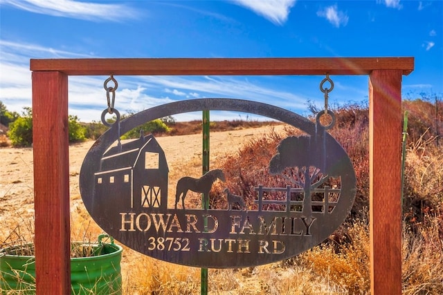 view of community sign