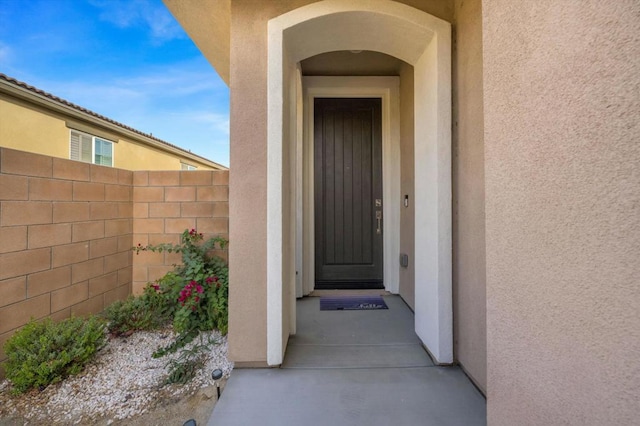 view of doorway to property