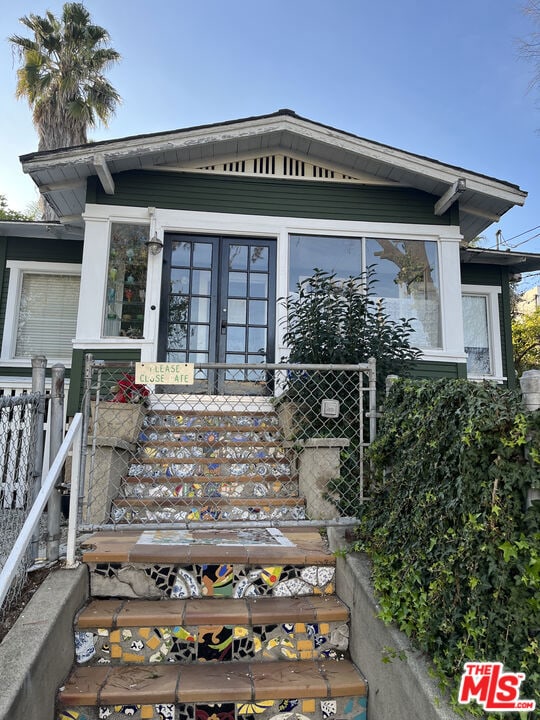 view of front of property with french doors