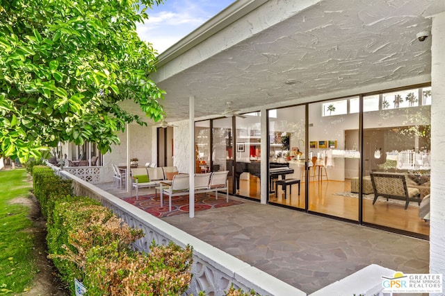 view of patio featuring an outdoor living space