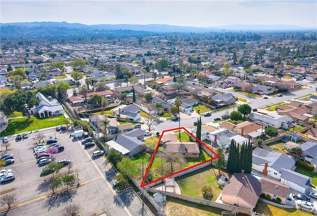 drone / aerial view with a residential view