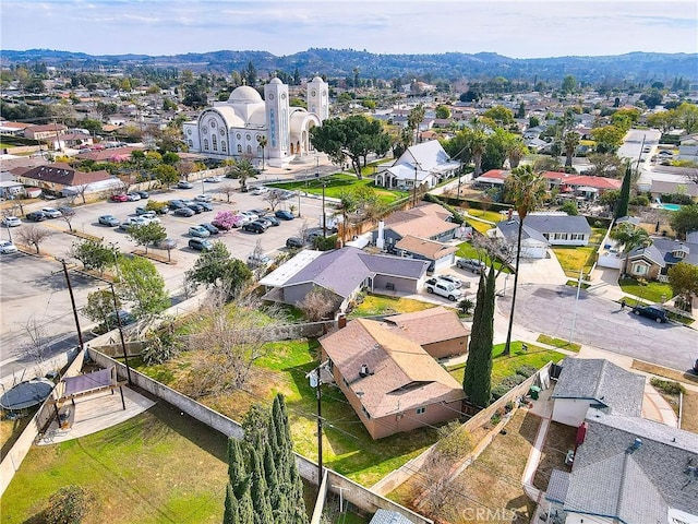 bird's eye view with a residential view