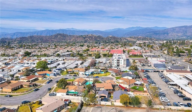 bird's eye view with a mountain view and a residential view