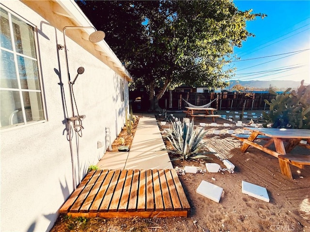 view of yard with fence