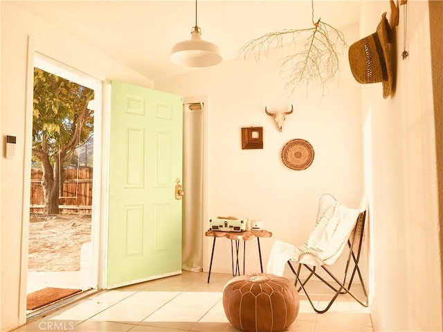 interior space with tile patterned flooring