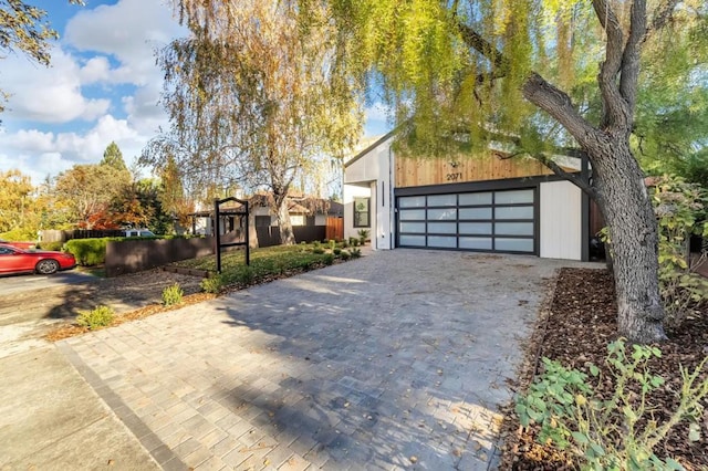 view of front of house with a garage