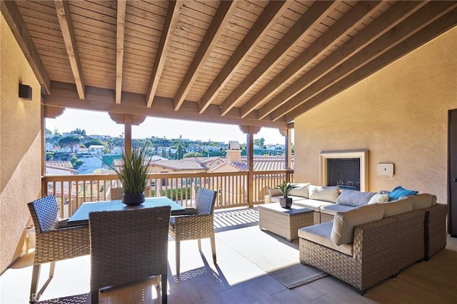 view of patio / terrace with an outdoor living space