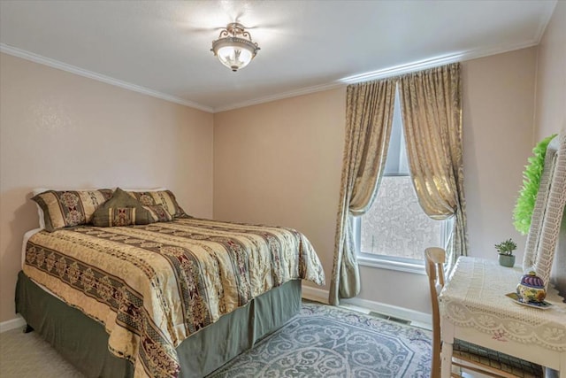 bedroom featuring ornamental molding