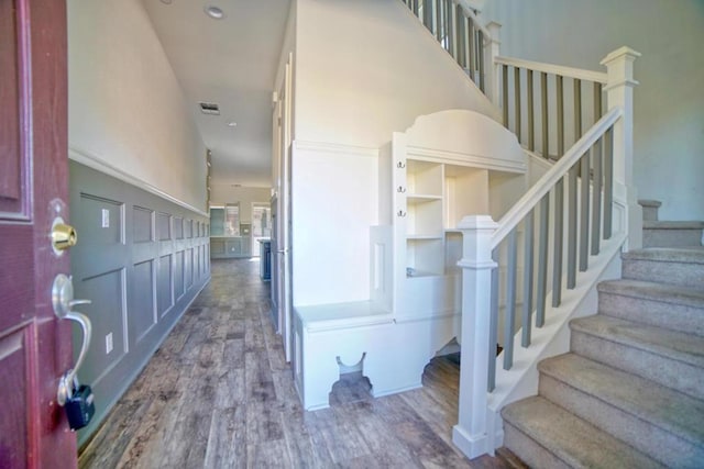 entryway featuring hardwood / wood-style flooring