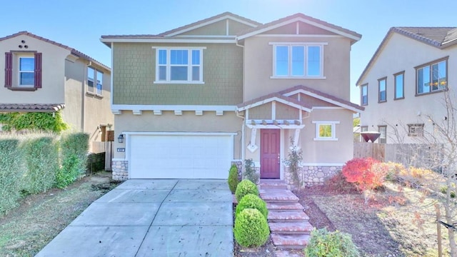 view of front of house featuring a garage