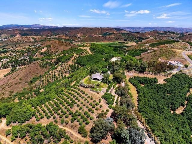 bird's eye view with a rural view