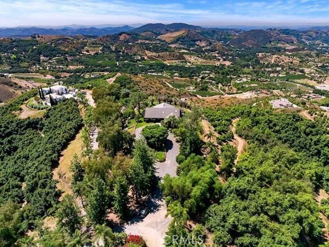 bird's eye view featuring a mountain view