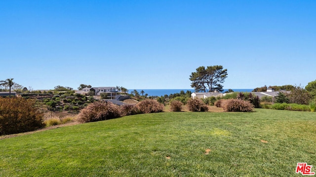 view of yard featuring a water view