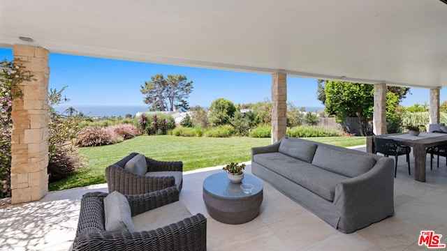 view of patio / terrace with an outdoor living space