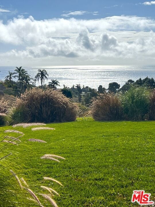 view of yard featuring a water view