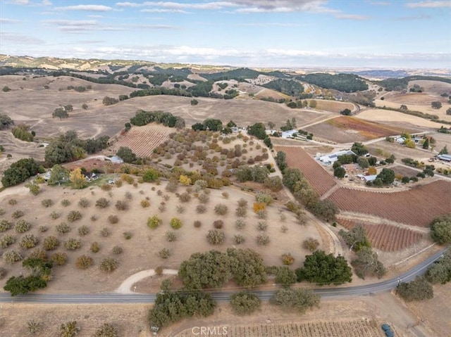aerial view featuring a rural view