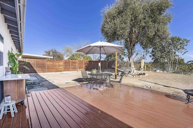 view of wooden terrace