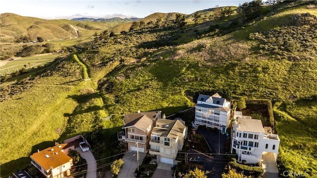 bird's eye view with a mountain view