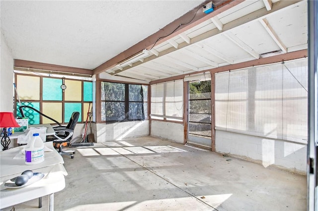 view of unfurnished sunroom