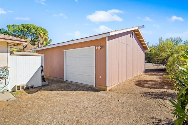 view of garage