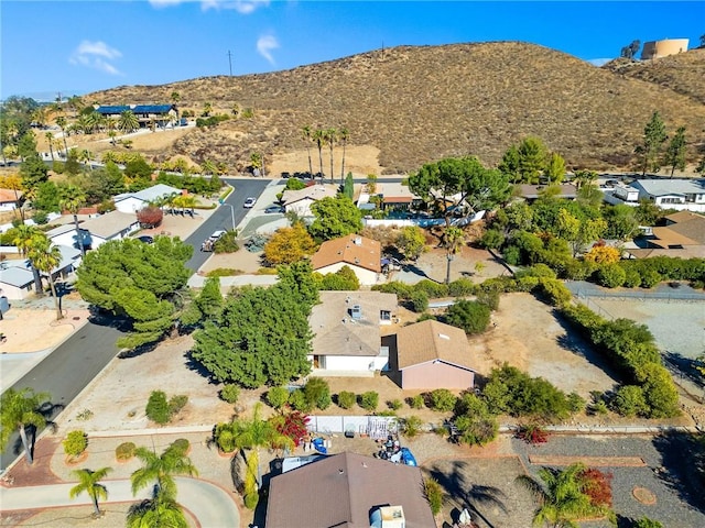 drone / aerial view with a mountain view