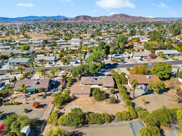 drone / aerial view with a mountain view