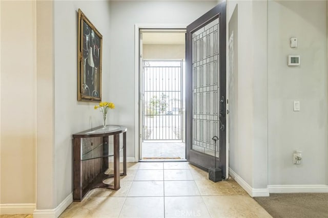 view of tiled foyer entrance