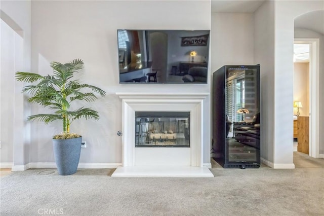 unfurnished living room with carpet