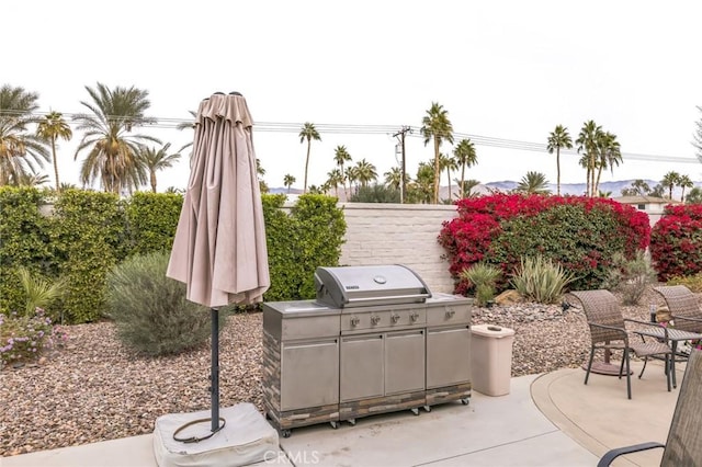 view of patio / terrace featuring a grill