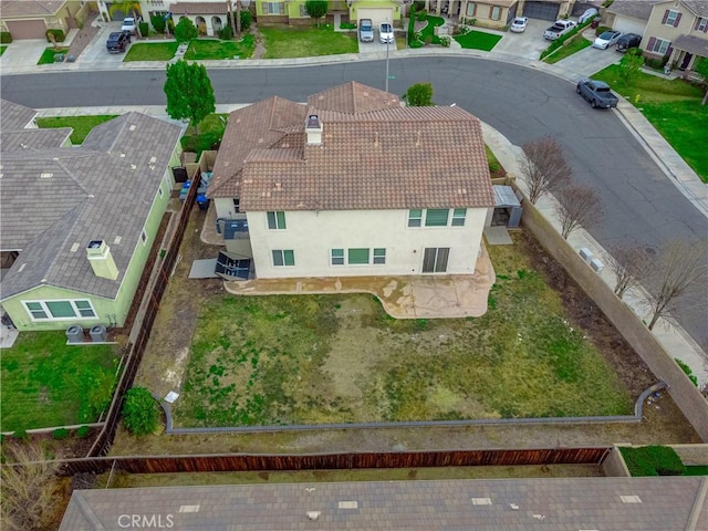 drone / aerial view with a residential view