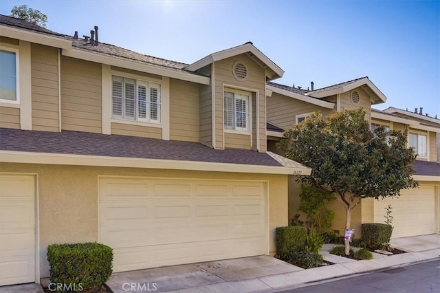 view of property featuring a garage