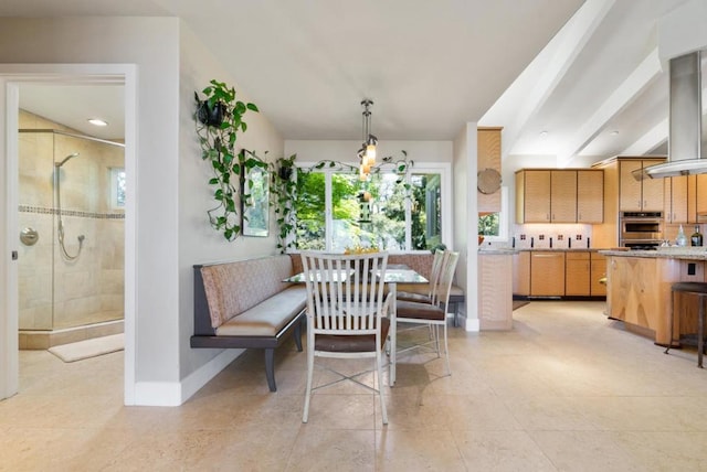 view of tiled dining space