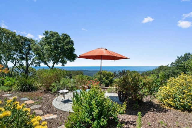 view of yard featuring a water view