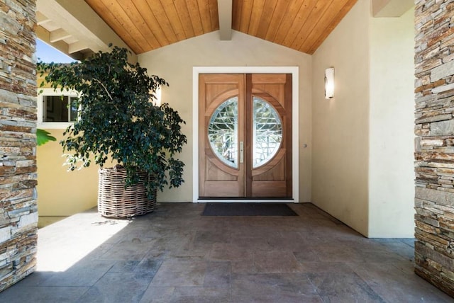 entrance to property with french doors