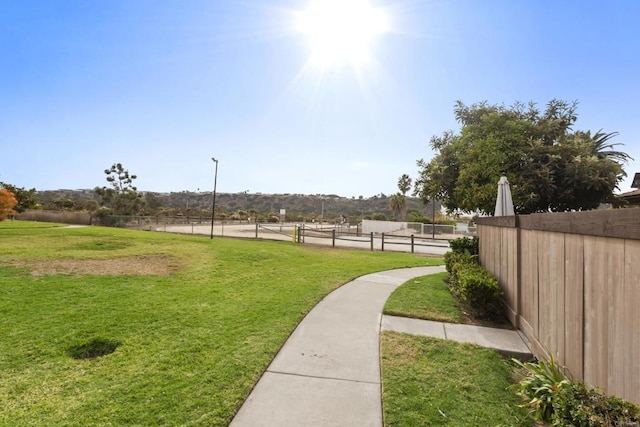 view of yard with fence