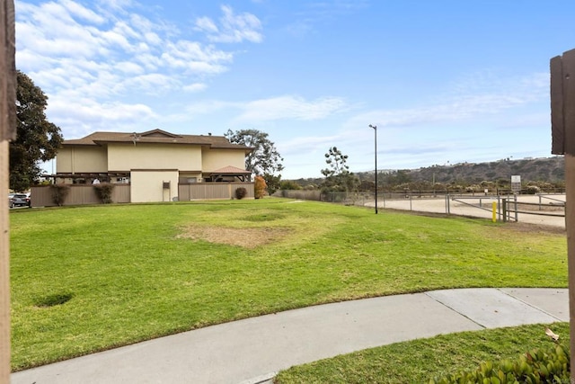 view of yard with fence