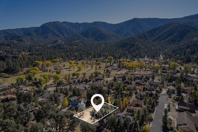 birds eye view of property featuring a mountain view