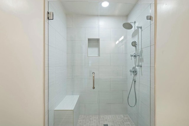 bathroom with walk in shower