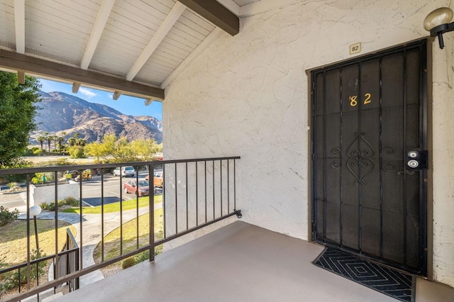 balcony with a mountain view