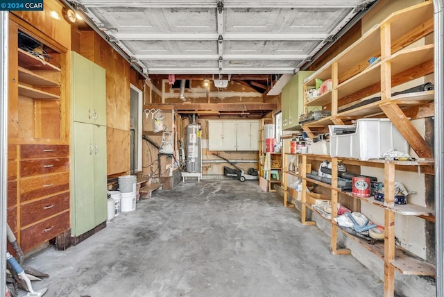 storage room with gas water heater