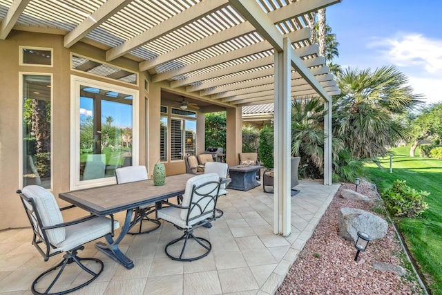 view of patio with a pergola