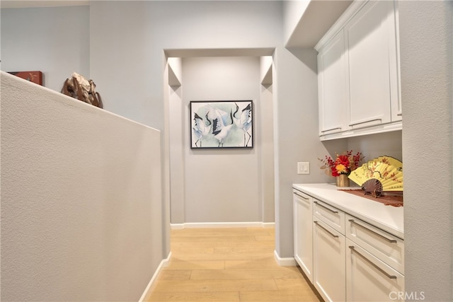 hall featuring light hardwood / wood-style flooring